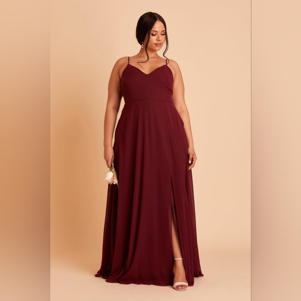 Birdy Grey Adelle Chiffon Cabernet Red Bridesmaid Dress Women's Plus Size 2X - Picture 3 of 13
